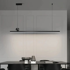 Lámpara colgante lineal LED de metal regulable para comedor minimalista