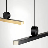 Lámpara colgante lineal LED de metal regulable para comedor minimalista