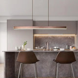 Lámpara colgante lineal LED de metal regulable en altura para comedor