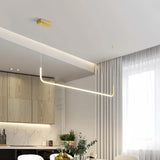 Lámpara colgante minimalista LED de diseño lineal regulable en altura para isla de cocina