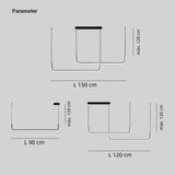 Lámpara colgante minimalista LED de diseño lineal regulable en altura para isla de cocina