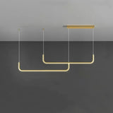 Lámpara colgante minimalista LED de diseño lineal regulable en altura para isla de cocina