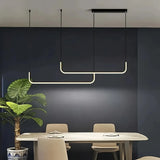 Lámpara colgante minimalista LED de diseño lineal regulable en altura para isla de cocina