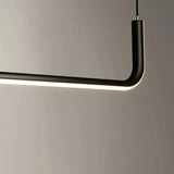 Lámpara colgante minimalista LED de diseño lineal regulable en altura para isla de cocina