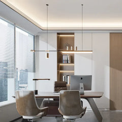 Lampara LED colgante oficina diseño moderno y creativo largo y delgado