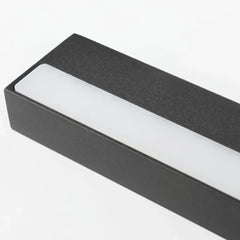 Apliques de pared para baño LED rectangular negra moderna