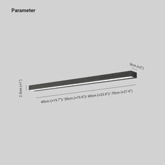 Apliques de pared para baño LED rectangular negra moderna