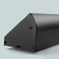 Aplique de pared para exterior larga moderno de metal negro para porche