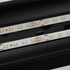 Aplique de pared para exterior larga moderno de metal negro para porche