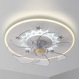 Ventilador de techo redondo con luz LED silencioso diseño moderno para dormitorio