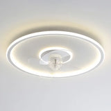 Ventilador de techo moderno silencioso con luz LED regulable para dormitorio