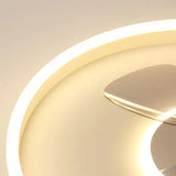 Ventilador de techo moderno silencioso con luz LED regulable para dormitorio