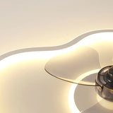 Ventilador de techo moderno silencioso con luz LED regulable para dormitorio