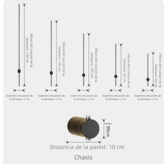 Aplique lineal moderno articulado LED negro para salón