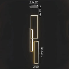 Lampara colgante para escalera rectangular LED moderna
