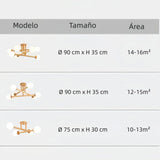 Lámpara de techo Sputnik de madera LED regulable para dormitorio, 4/6/8 luces