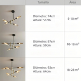 Lámpara colgante moderna de vidrio LED con diseño molecular para comedor
