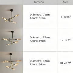 Lámpara colgante moderna de vidrio LED con diseño molecular para comedor
