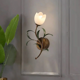 Aplique de pared flor vintage de vidrio para dormitorio