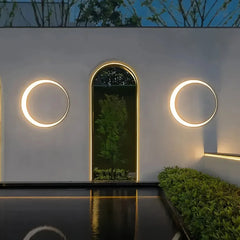Aplique de pared exterior moderno con diseño circular LED IP65