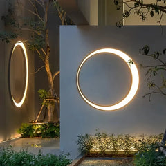 Aplique de pared exterior moderno con diseño circular LED IP65