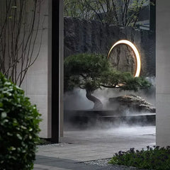 Aplique de pared exterior moderno con diseño circular LED IP65