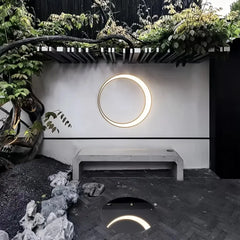 Aplique de pared exterior moderno con diseño circular LED IP65