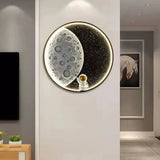 Apliques de pared negro diseño lunar para dormitorio