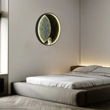 Apliques de pared negro diseño lunar para dormitorio