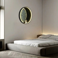 Apliques de pared negro diseño lunar para dormitorio