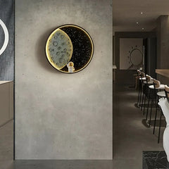 Apliques de pared negro diseño lunar para dormitorio