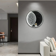 Apliques de pared negro diseño lunar para dormitorio