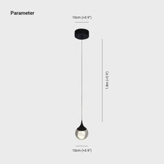 Lámpara colgante de cristal en forma de luna para dormitorio
