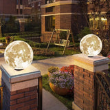 Lámpara sobremuro exterior solar ip65 de diseño lunar para jardín