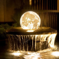 Lámpara sobremuro exterior solar ip65 de diseño lunar para jardín