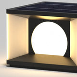 Lámpara sobremuro exterior solar LED negra IP65 moderna de jardín