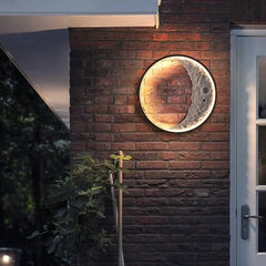 Aplique LED Exterior Media Luna Luz Ambiental Moderna