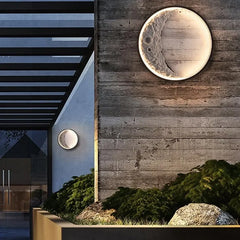 Aplique LED Exterior Media Luna Luz Ambiental Moderna