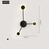 Aplique negro pared diseño moderno forma estrella