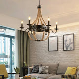 Lámpara colgante decorativa de hierro con cuerda de yute estilo industrial retro