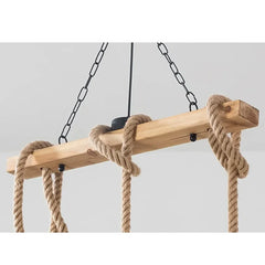 Lámpara colgante creativa de cuerda de yute estilo industrial retro