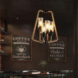 Lampara comedor negra estilo retro con múltiples bombillas