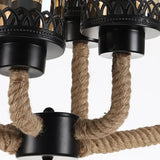 Lampara comedor negra estilo retro con múltiples bombillas