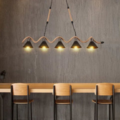 Lampara de comedor colgante estilo retro con diseño de cuerda