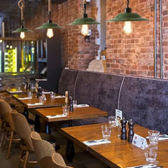 Lámpara colgante de restaurante verde oscuro estilo industrial retro