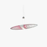 Lámpara colgante de vidrio LED en forma de nave espacial larga moderna