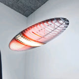 Lámpara colgante de vidrio LED en forma de nave espacial larga moderna