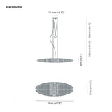 Lámpara colgante de vidrio LED en forma de nave espacial larga moderna