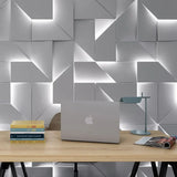 Aplique led pared interior diseño geométrico blanco moderno