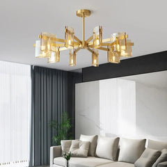 Lámpara colgante creativa de vidrio de lujo ligero de estilo moderno